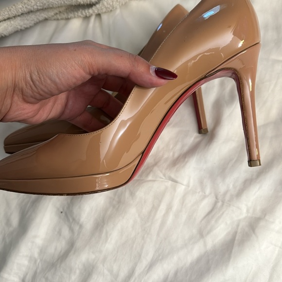 Nude Christian Louboutin platform stiletto heels, 39 1/2